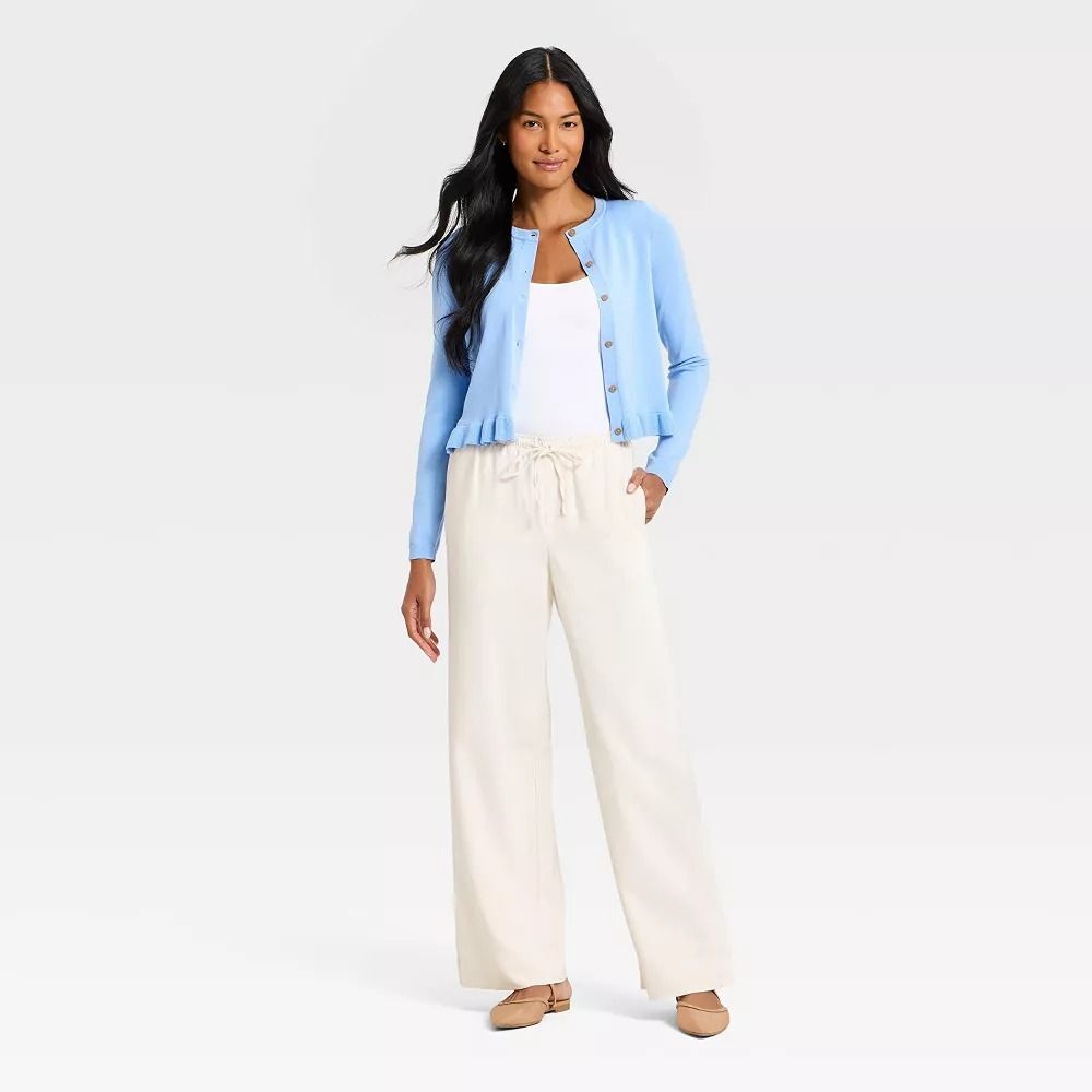 Women's Effortless Pull-On Pants - A New Day Cream XS - Picture 3 of 3